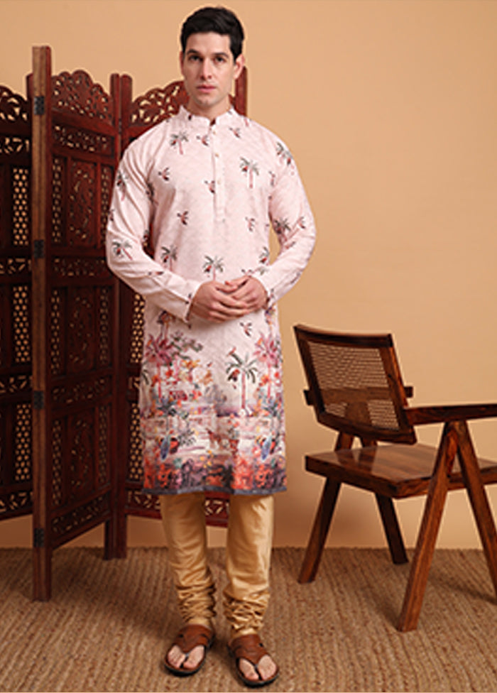 Peach Cotton Kurta