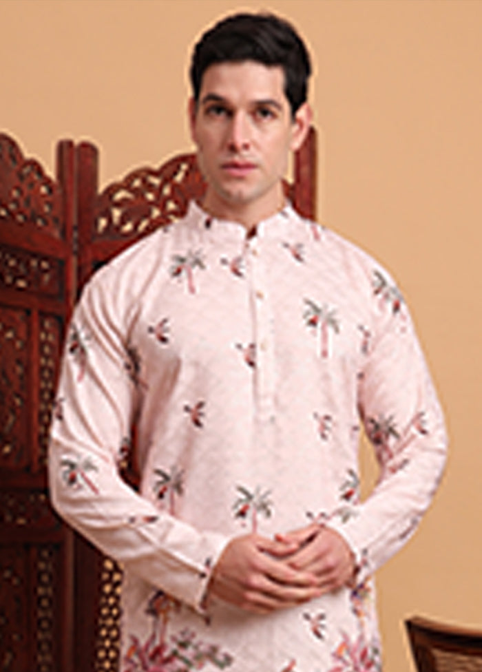 Peach Cotton Kurta