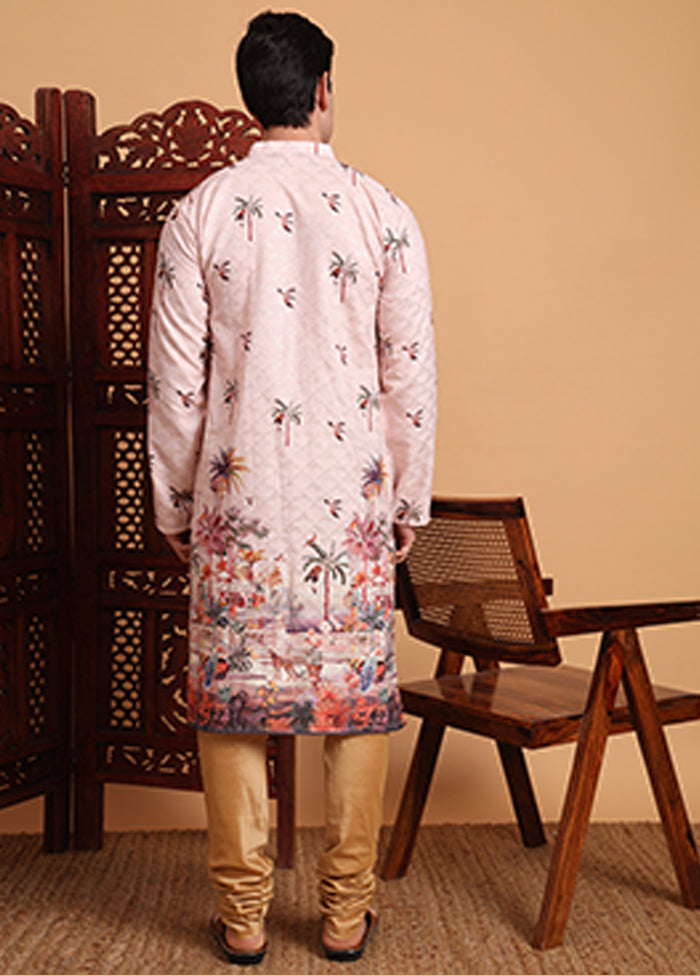Peach Cotton Kurta