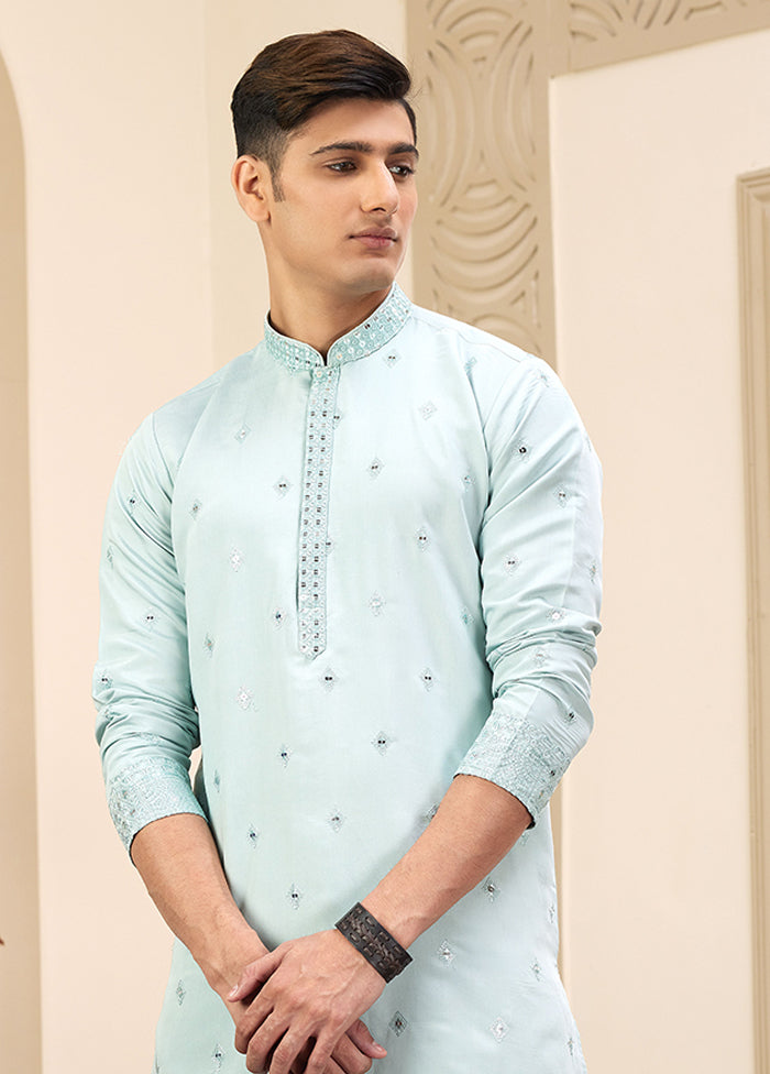Green Silk Kurta & Pajama Set