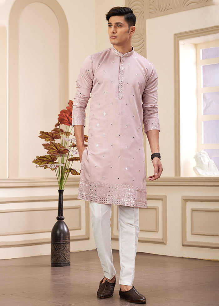 Purple Silk Kurta & Pajama Set