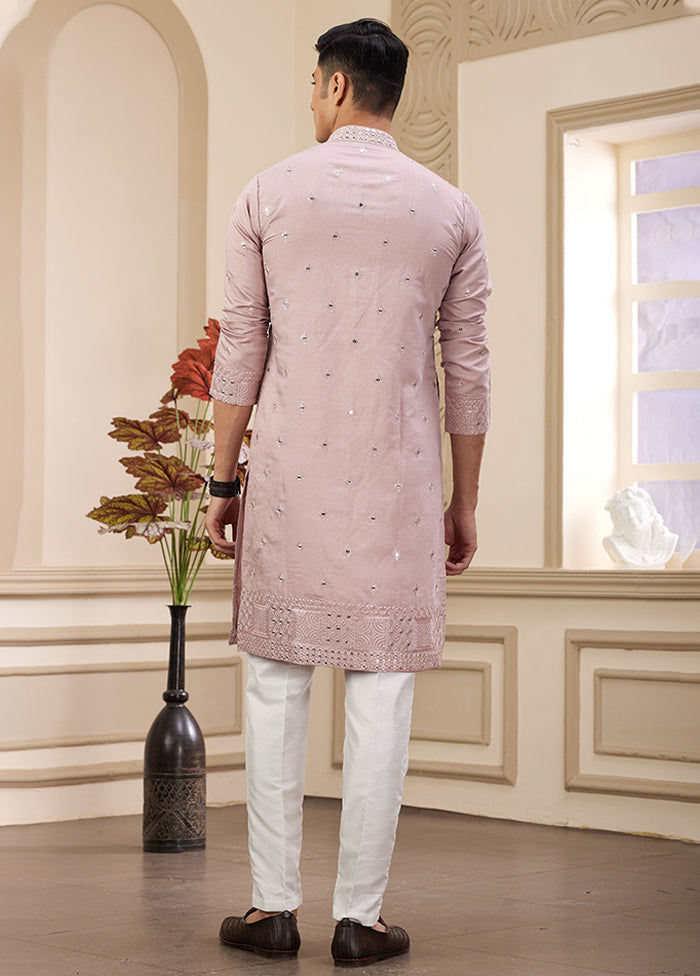 Purple Silk Kurta & Pajama Set