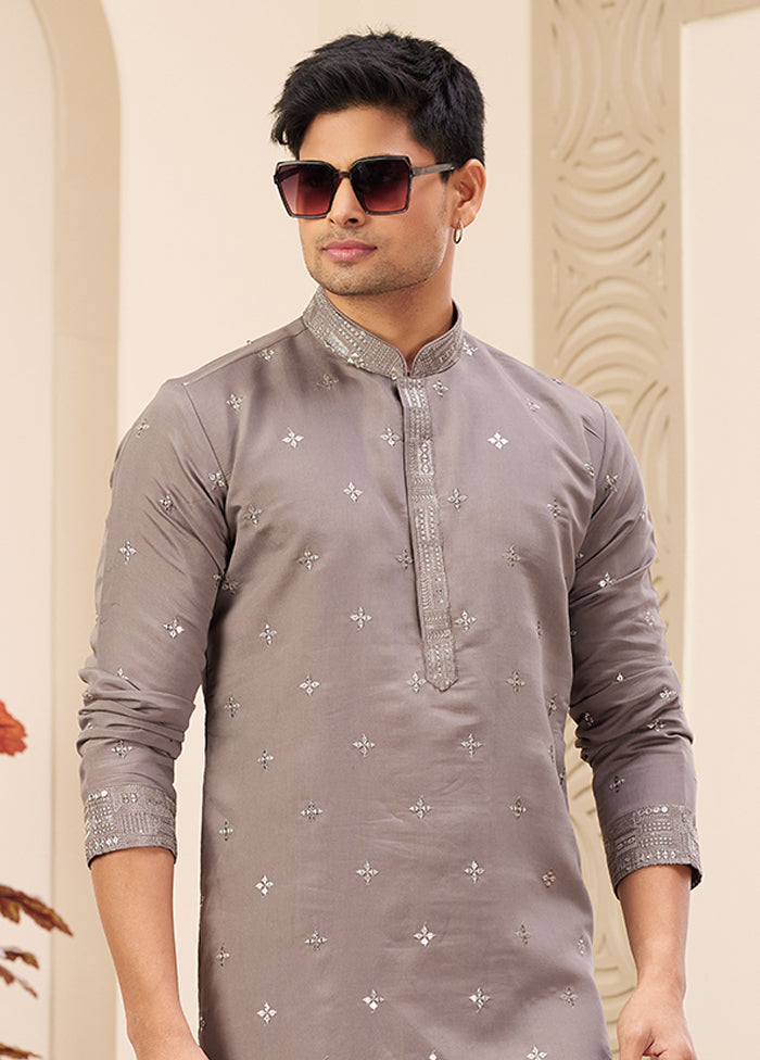 Brown Silk Kurta & Pajama Set