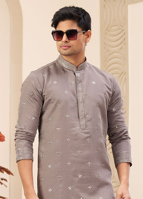 Brown Silk Kurta & Pajama Set