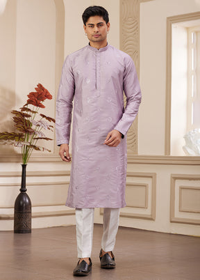 Purple Silk Kurta & Pajama Set