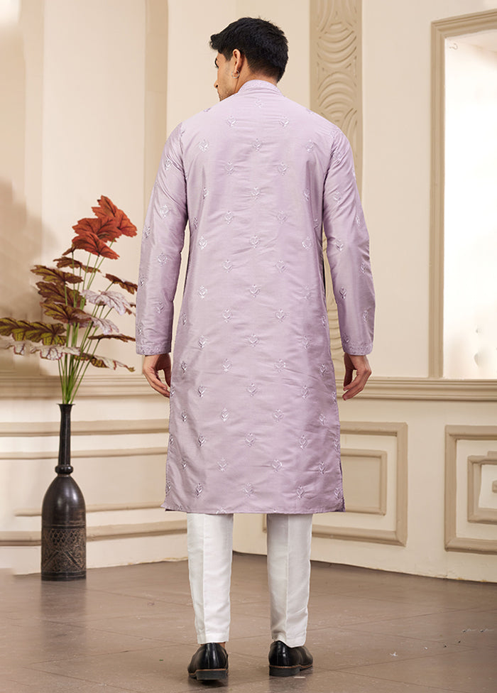 Purple Silk Kurta & Pajama Set