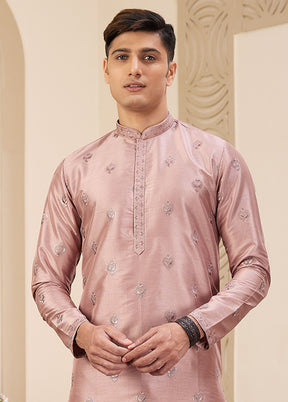 Peach Silk Kurta & Pajama Set