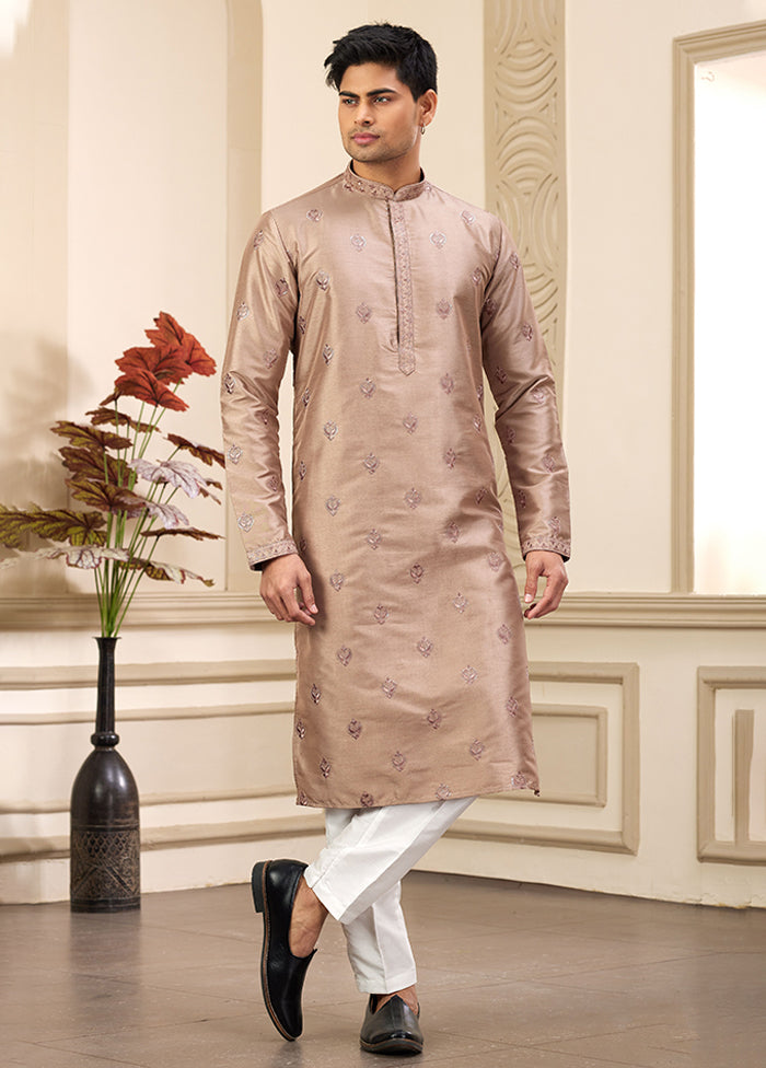 Brown Silk Kurta & Pajama Set