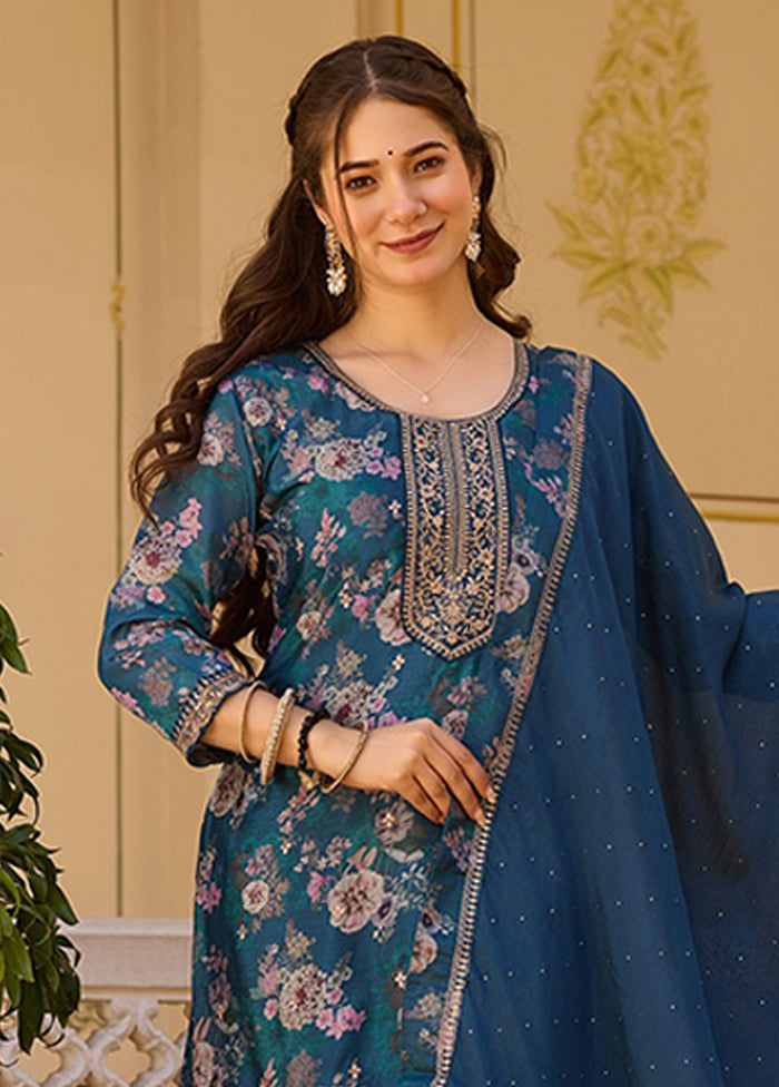 3 Pc Brown Silk Suit Set