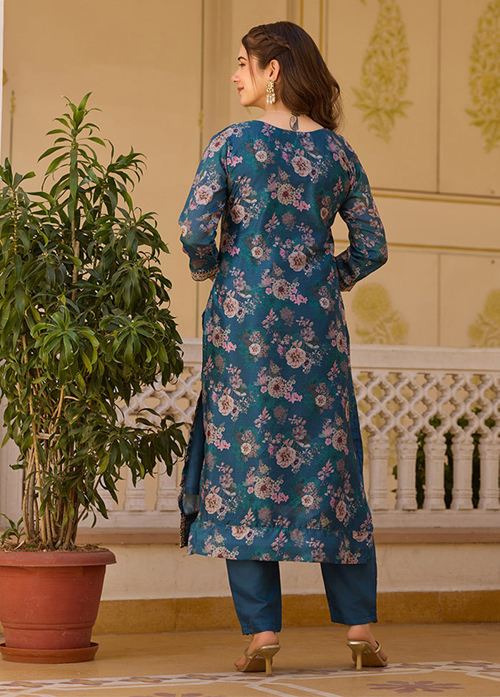 3 Pc Brown Silk Suit Set