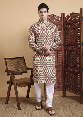Multicolor Cotton Kurta & Pajama Set