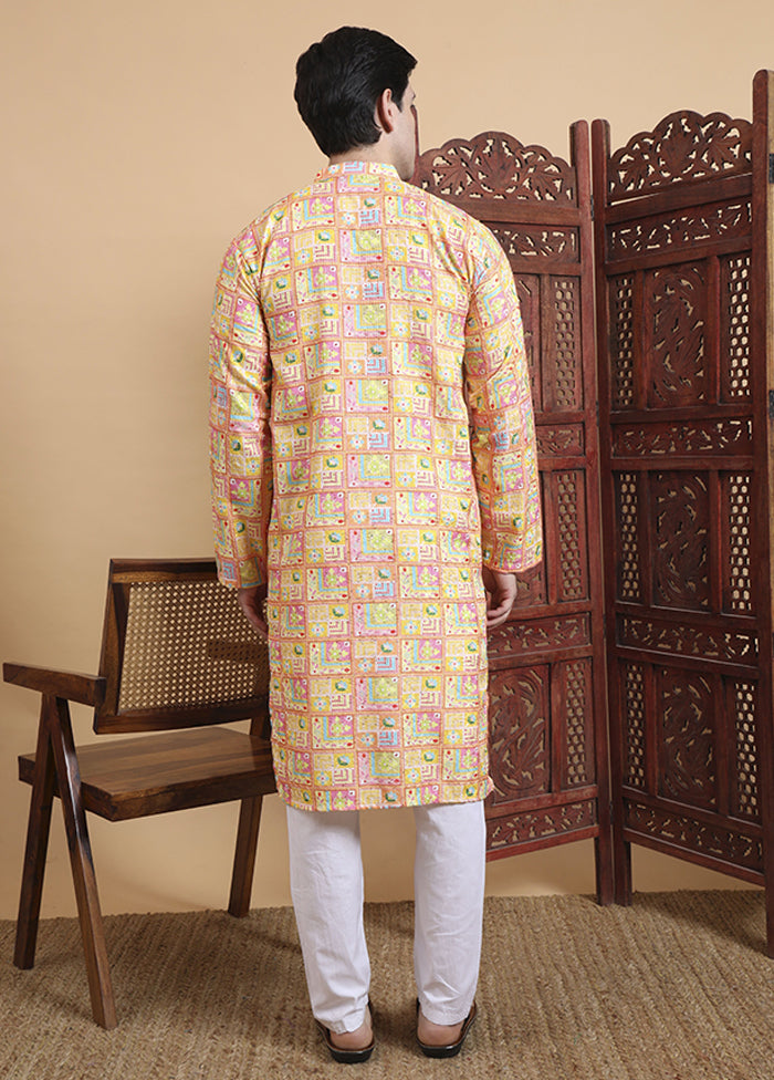 Yellow Cotton Kurta & Pajama Set