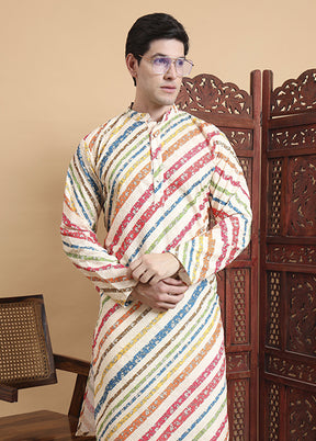 Cream Cotton Kurta & Pajama Set