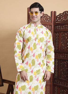 Green Cotton Kurta & Pajama Set