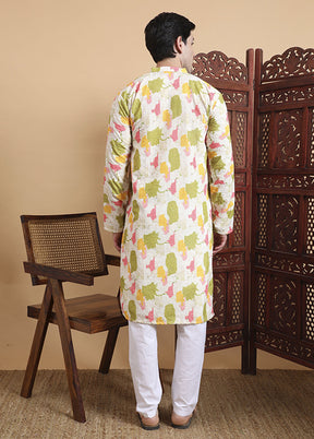Green Cotton Kurta & Pajama Set