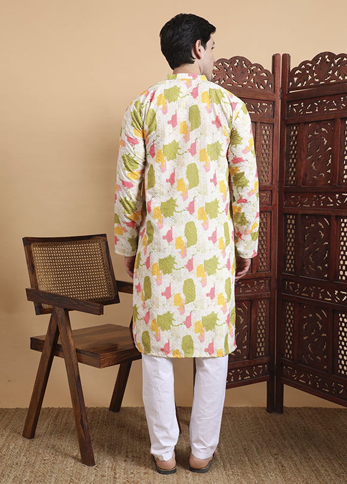 Green Cotton Kurta & Pajama Set