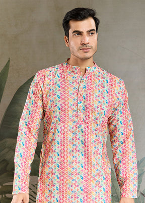 Multicolor Cotton Kurta & Pajama Set