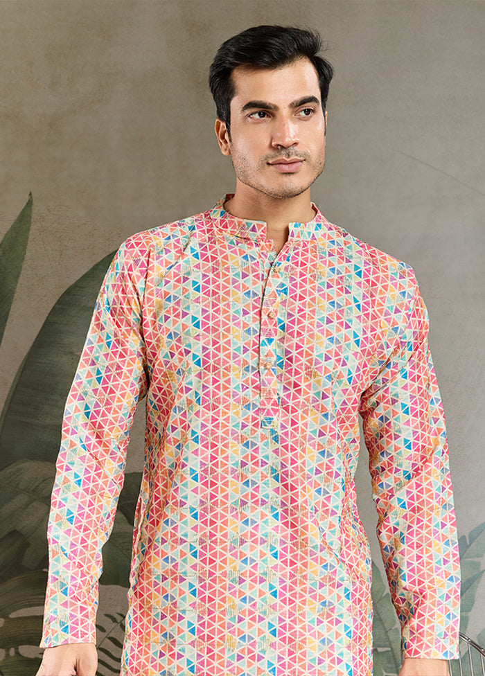 Multicolor Cotton Kurta & Pajama Set