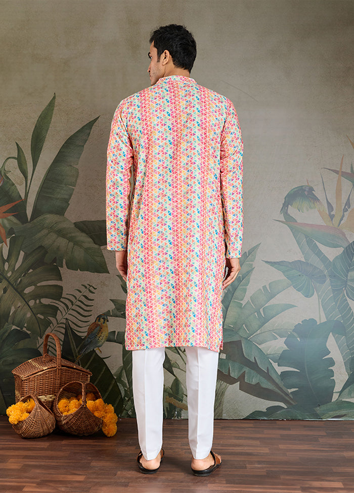 Multicolor Cotton Kurta & Pajama Set