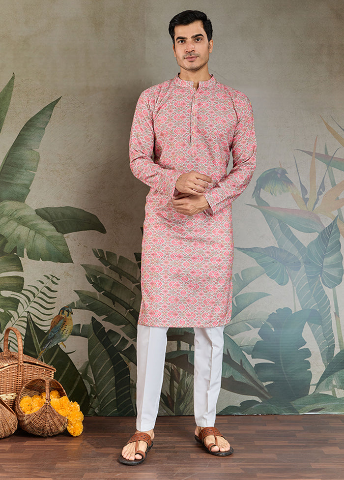 Pink Cotton Kurta & Pajama Set