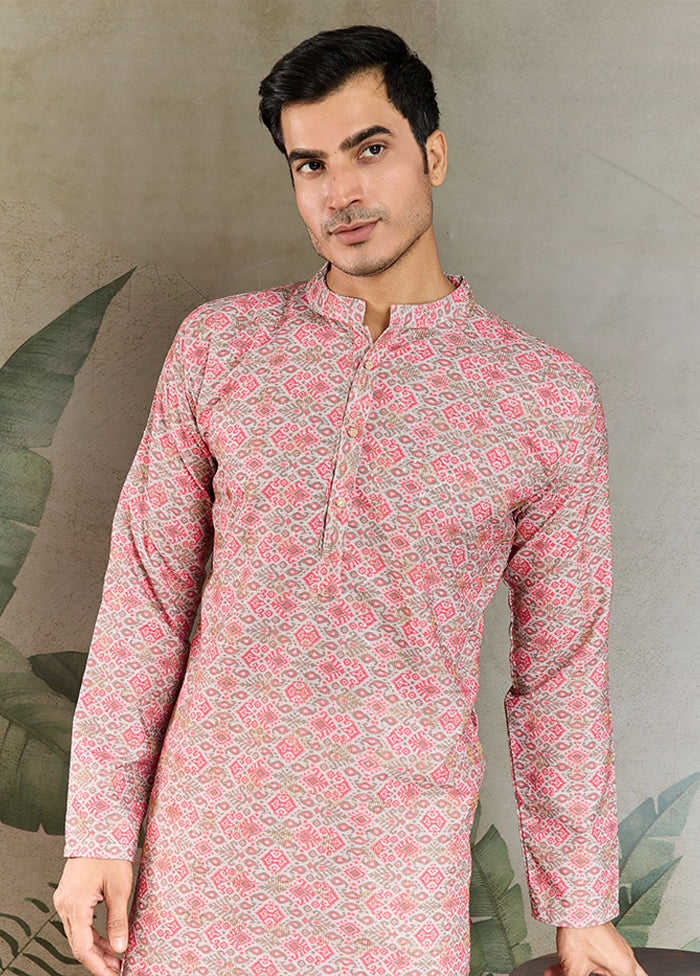 Pink Cotton Kurta & Pajama Set