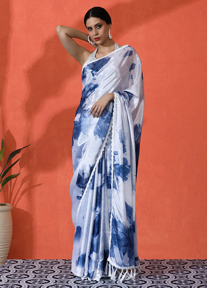 Grey Spun Silk Saree With Blouse Piece