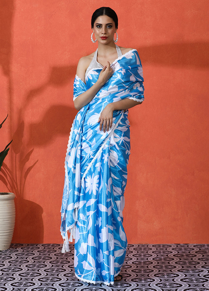 Multicolor Spun Silk Saree With Blouse Piece