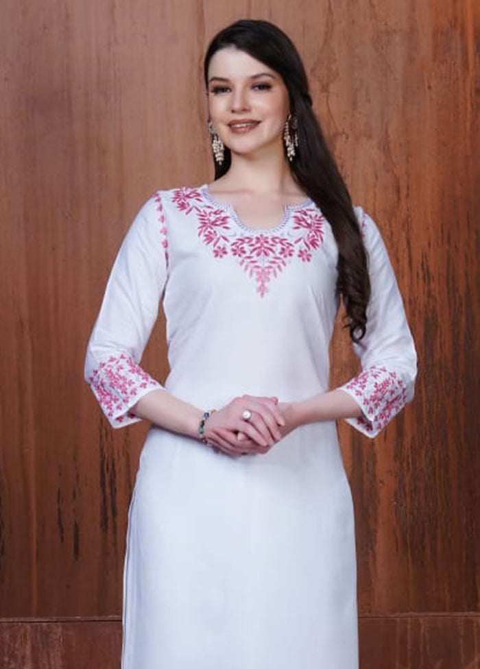 3 Pc White Silk Suit Set