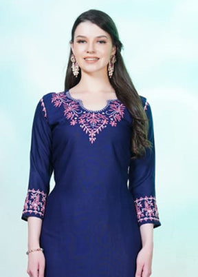 3 Pc Blue Silk Suit Set