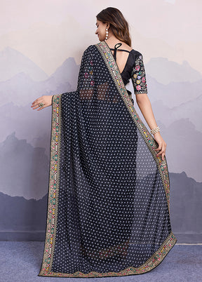 Black Georgette Saree With Blouse Piece