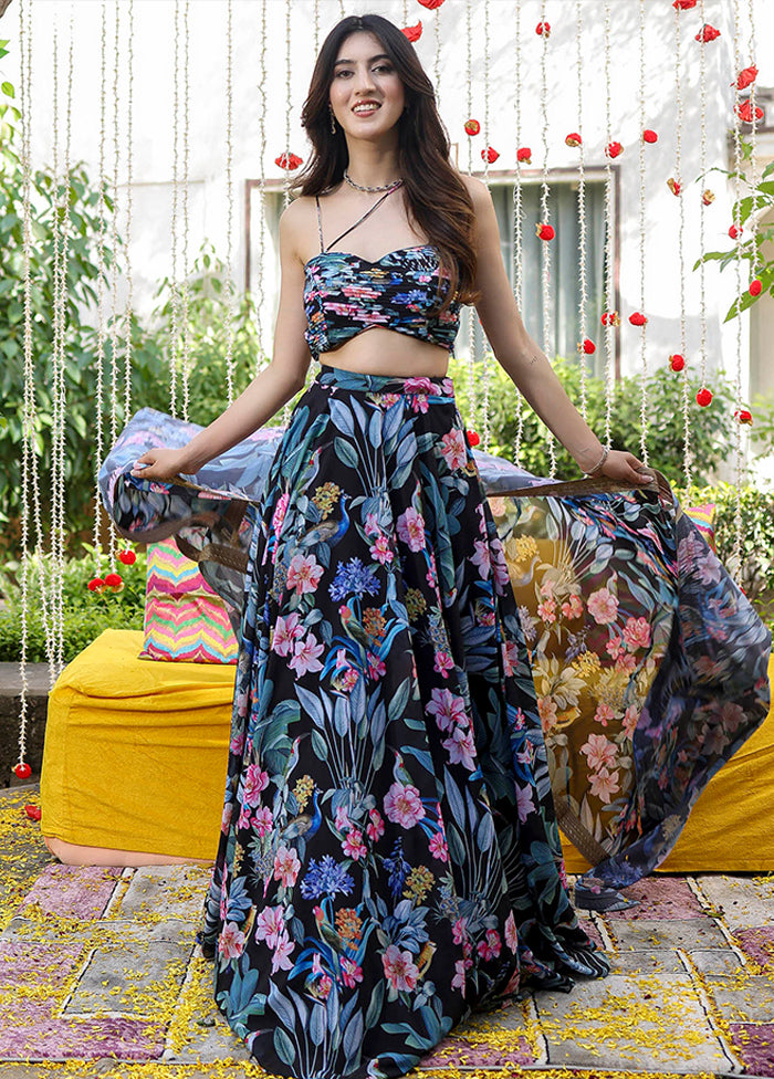 Black Georgette Lehenga Set