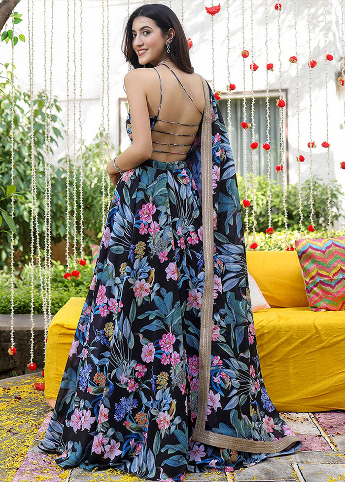 Black Georgette Lehenga Set