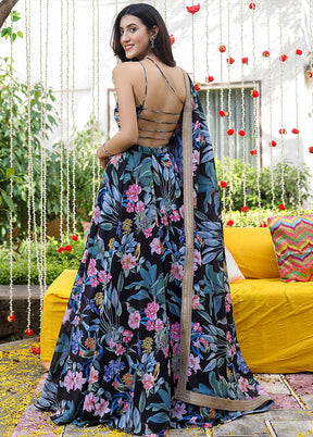 Black Georgette Lehenga Set