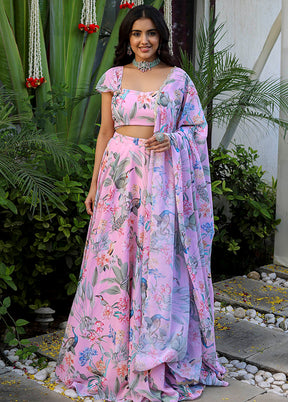 Pink Georgette Lehenga Set