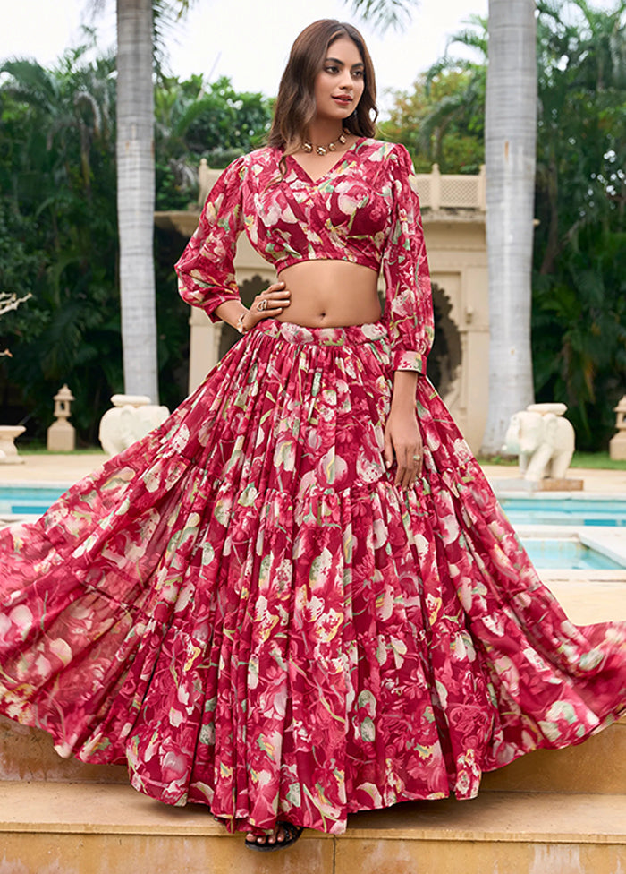 Red Georgette Lehenga Set