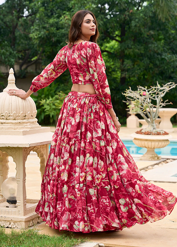 Red Georgette Lehenga Set
