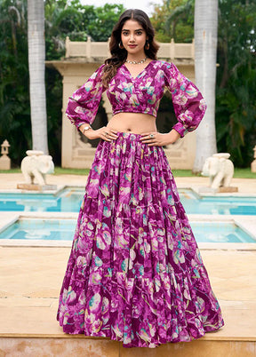 Lavender Georgette Lehenga Set