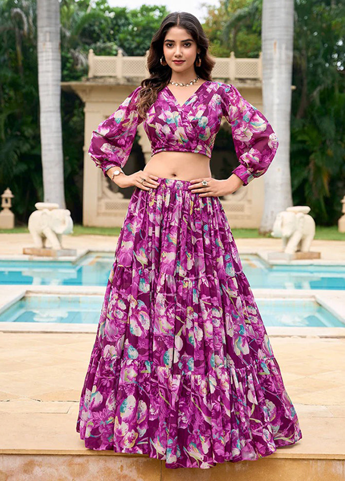Lavender Georgette Lehenga Set