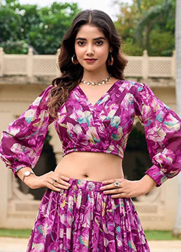 Lavender Georgette Lehenga Set