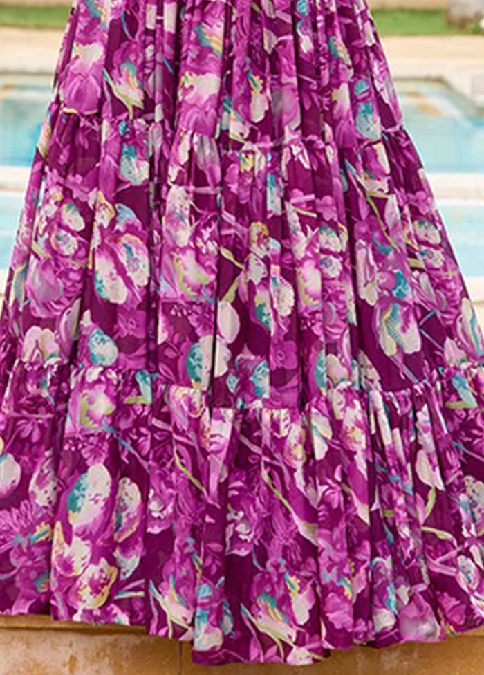 Lavender Georgette Lehenga Set