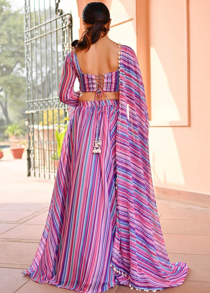 Multicolor Georgette Lehenga Set