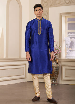 Blue Silk Kurta & Pajama Set