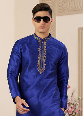Blue Silk Kurta & Pajama Set