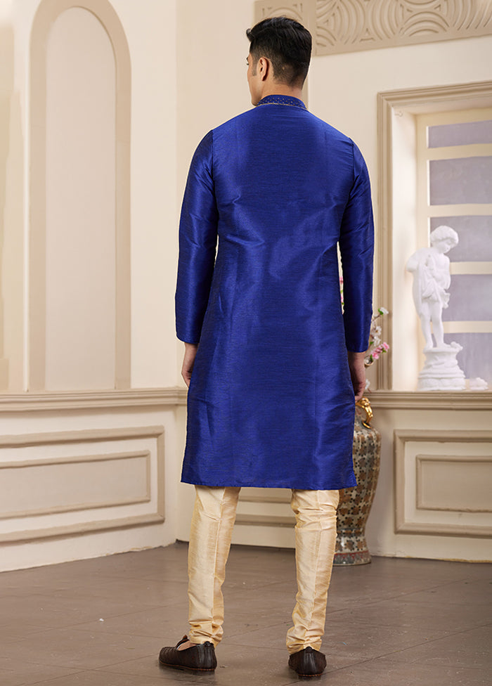 Blue Silk Kurta & Pajama Set