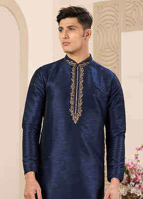 Blue Silk Kurta & Pajama Set
