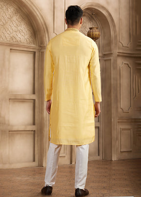 Yellow Silk Kurta & Pajama Set