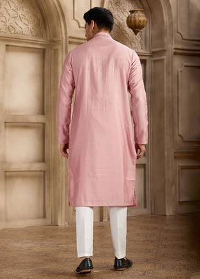 Pink Silk Kurta & Pajama Set