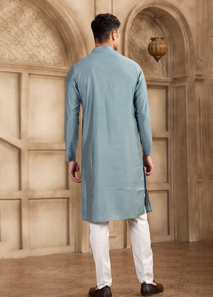 Grey Silk Kurta & Pajama Set