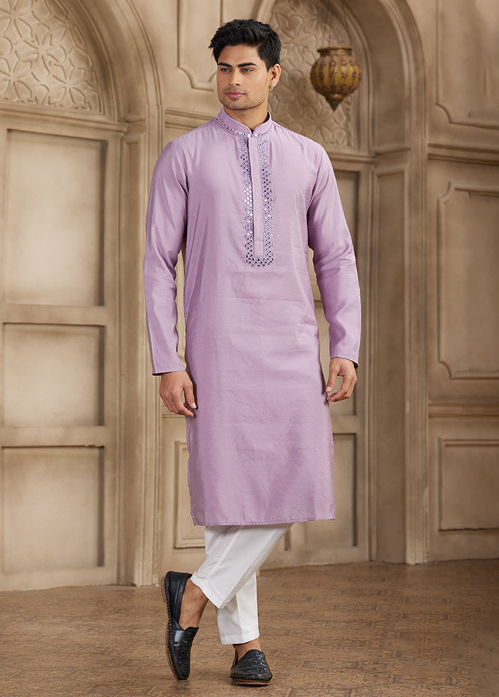 Purple Silk Kurta & Pajama Set