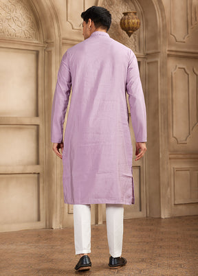 Purple Silk Kurta & Pajama Set